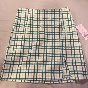 plaid green skirt